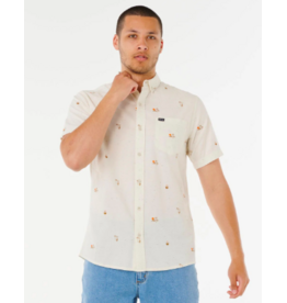 Rip Curl Men's Skelly Breach Short Sleeve Shirt Off White