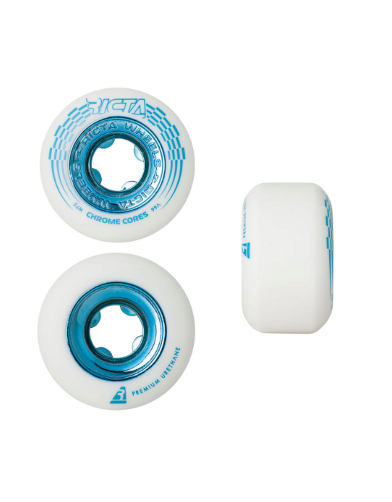 Ricta Chrome Core Wheels 99A 53MM White/Teal