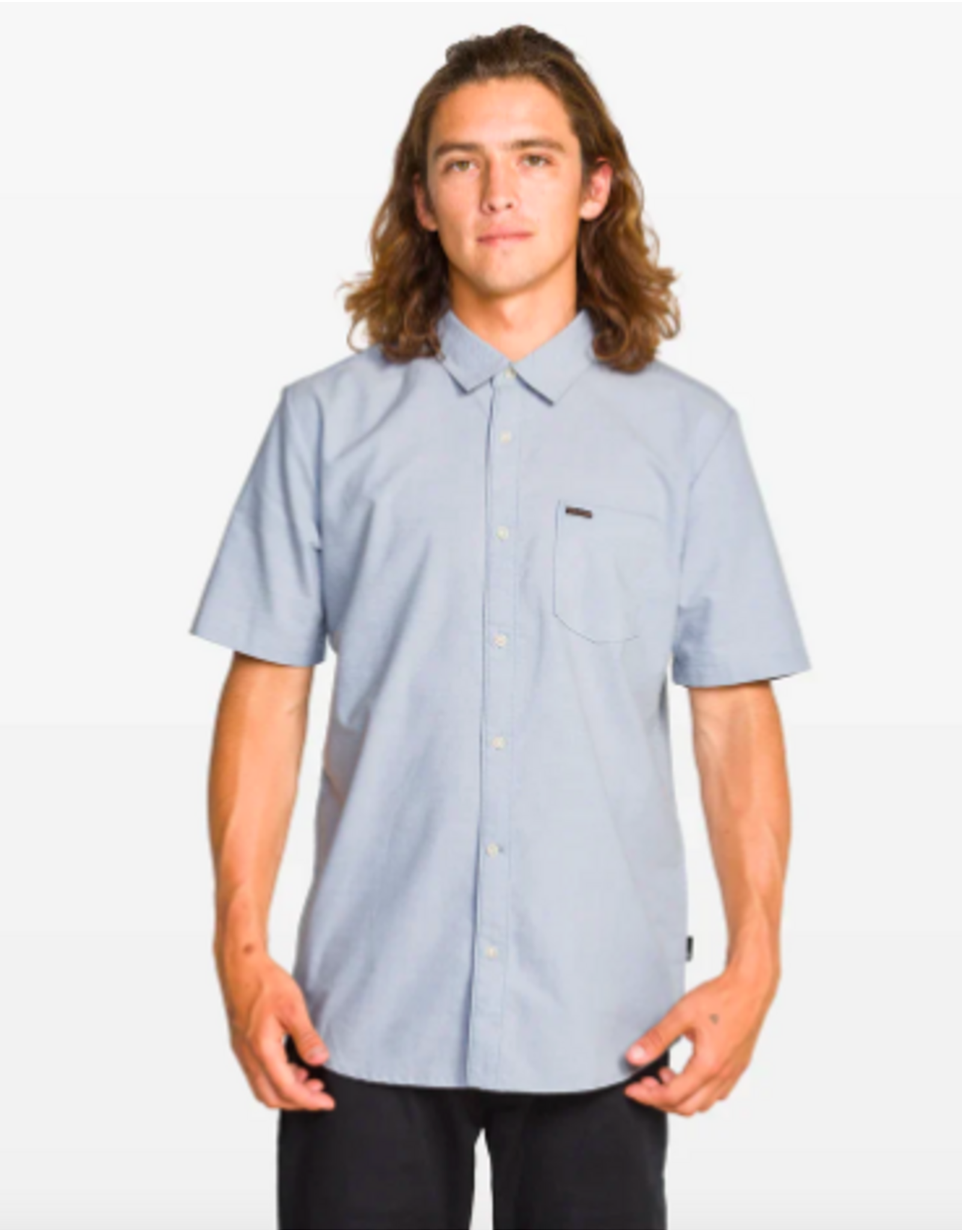 Volcom Men's Everett Oxford Shirt Wrecked Indigo