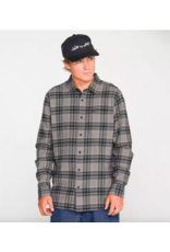 Volcom Men's Caden Plaid Long Sleeve Pewter