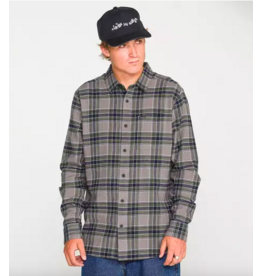Volcom Men's Caden Plaid Long Sleeve Pewter