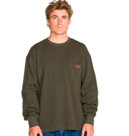 Volcom Men's Overtime Workwear Long Sleeve Rinsed Black