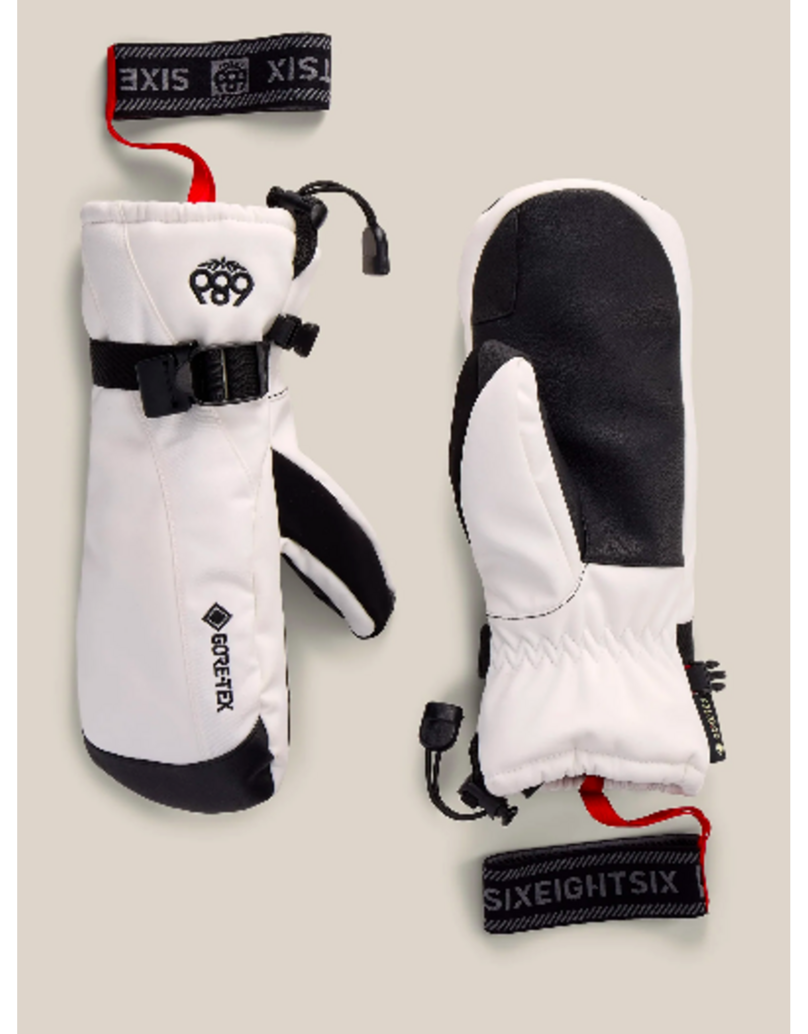 686 Women's Gore Tex Linear Mitts White 2027