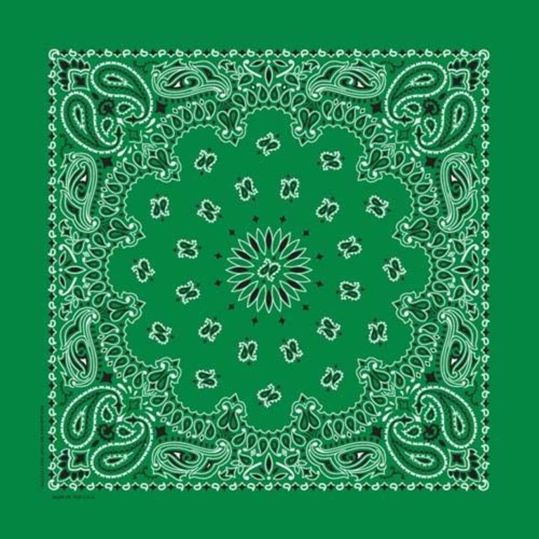 The Bandanna Co. Bandanna Co. Paisley Kelly Green 22'' X 22''