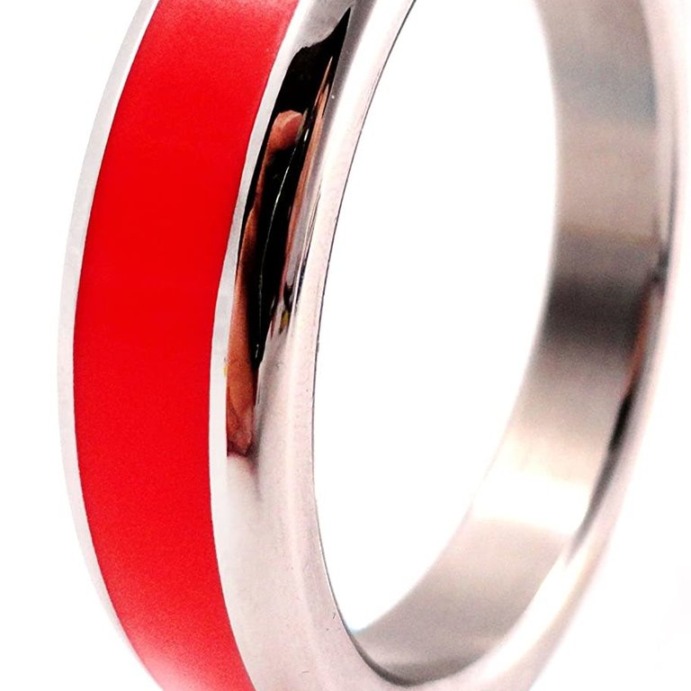 M2M M2M Stainless Steel Cockring with Color Band