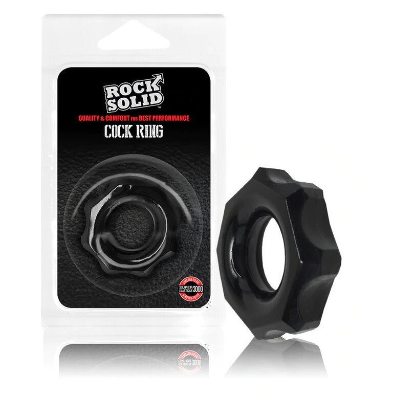 Rock Solid Silicone Cock Ring Black