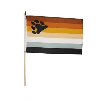 9 x 6 Lube Pride... Flag Stick Bear Pride 4''x6''
