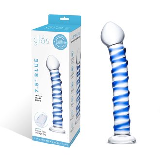 Gläs Gläs Blue Spiral Dildo 180 mm