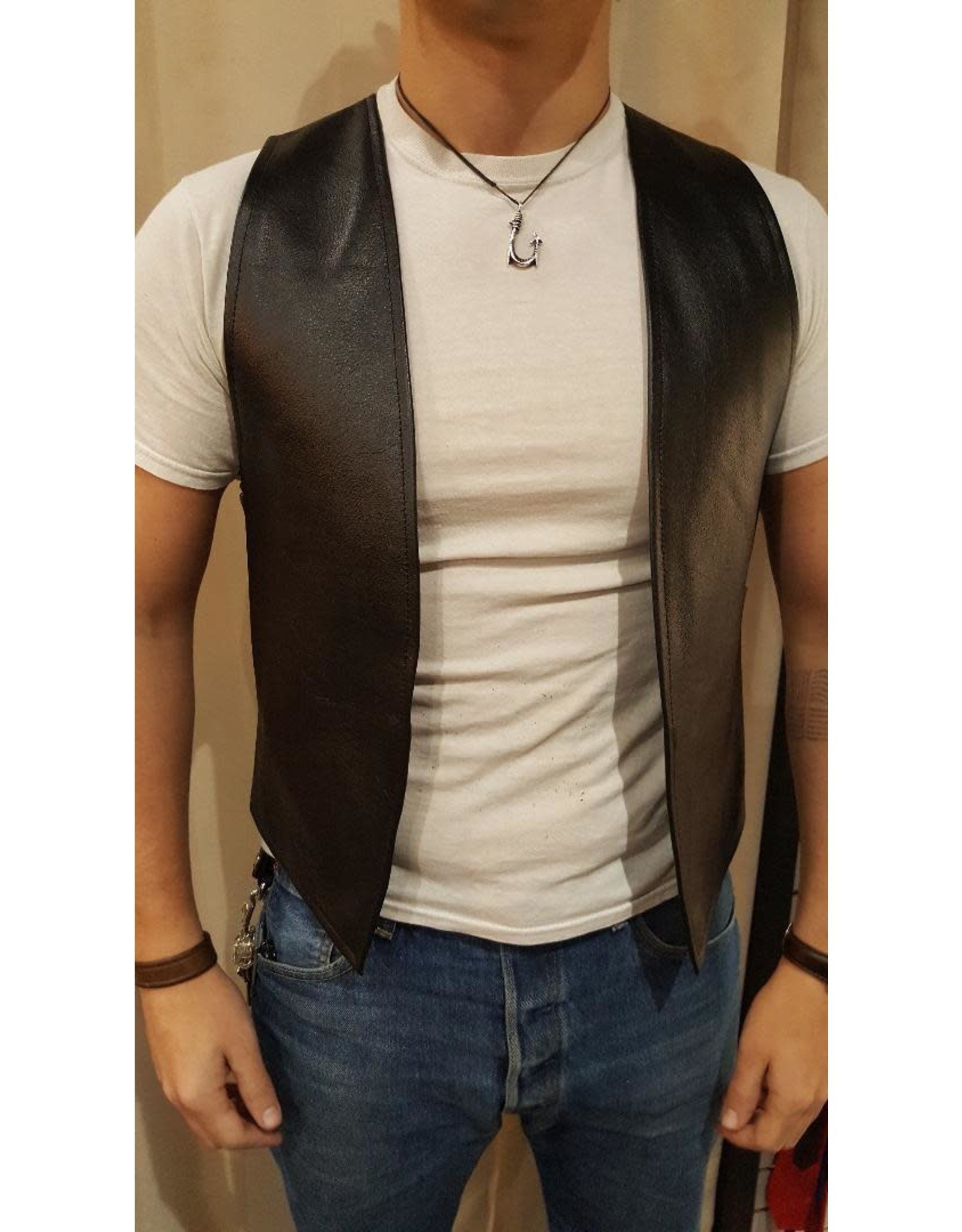 Doghouse Leathers Crafting DH Leathers Bar Vest with Lace Sides