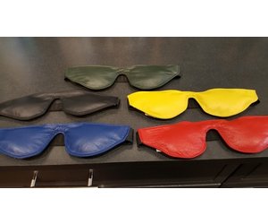 Classic Leather Blindfold, Padded Fabric Lining - The Tool Shed: An Erotic  Boutique