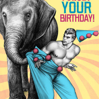 Peachy Kings Tom of Finland "Elephant" Birthday Card