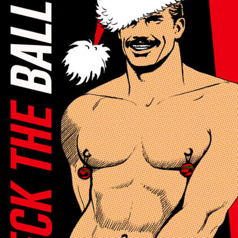 Peachy Kings Tom of Finland "Deck the Balls" Greeting Card