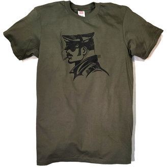Burly Shirts Burly Shirts Leather Man on Green Tee