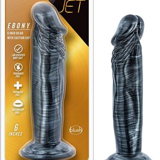 Jet Jet Ebony 6 Inch Dildo Carbon Metallic Black