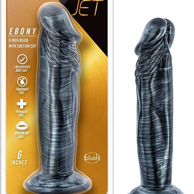 Jet Jet Ebony 6 Inch Dildo Carbon Metallic Black
