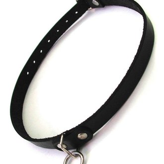 Stockroom Stockroom Black Leather Choker with O-ring