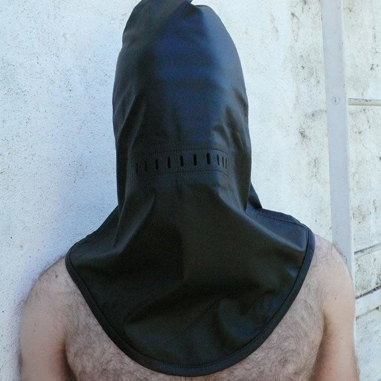 Stockroom Stockroom Black Leather Guillotine Hood