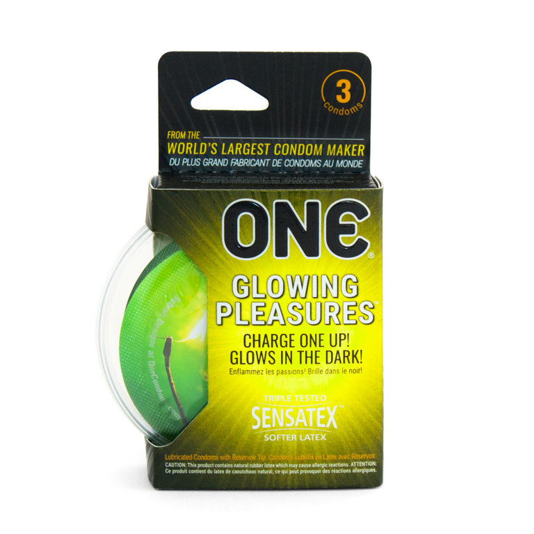One ONE Glowing Pleasure Condoms 3pk