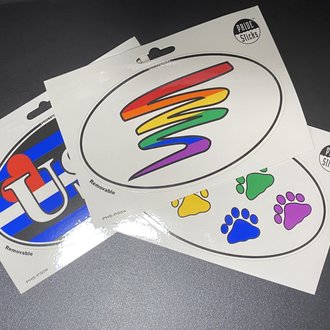 Oval Pride Stickers 5.5" x 3.5"