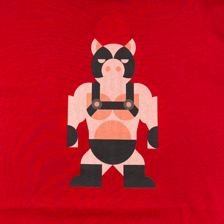 Mischief Mates Mischief Mates Leather Pride Pig T-shirt - Curly