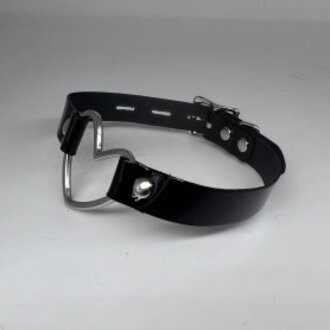 Kookie Kookie - Leather Collar With Metal Heart Kookie Kookie - Leather Collar With Metal Heart