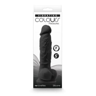 Colours Colours Pleasures Vibrating Dildo Black 05.00 Inch Colours Colours Pleasures Vibrating Dildo Black 05.00 Inch