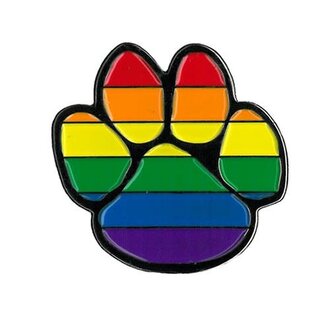 Pride not Prejudice Pride Lapel Pin Rainbow Paw