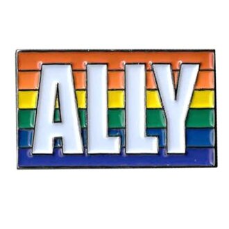 Pride not Prejudice Pride Pin Rainbow Ally