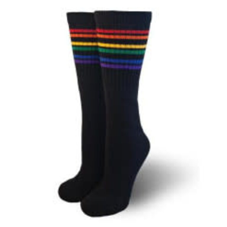 Pride not Prejudice Pride Socks Tube Style 4 Black 19" - Pair