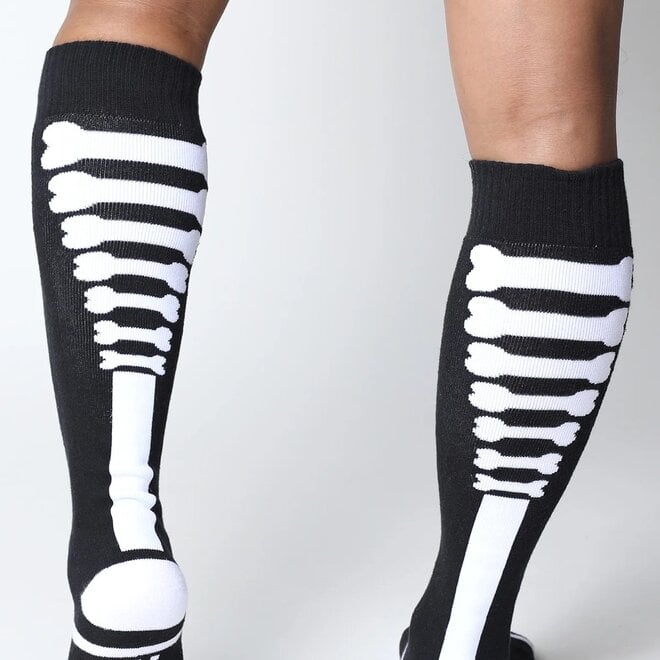 Red and White Stripe Knee Socks-KS-24