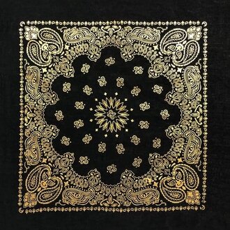 The Bandanna Co. Bandanna Co. Black Gold Metallic 22" X 22" The Bandanna Co. Bandanna Co. Black Gold Metallic 22" X 22"
