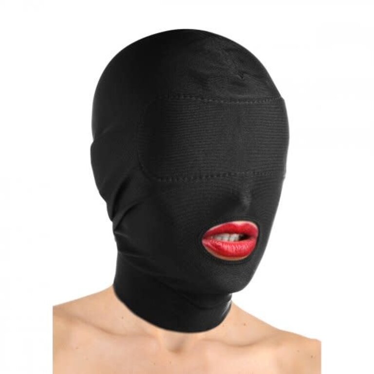 Strict Leather Master Series Spandex Hood with Blindfold and Mouth Hole