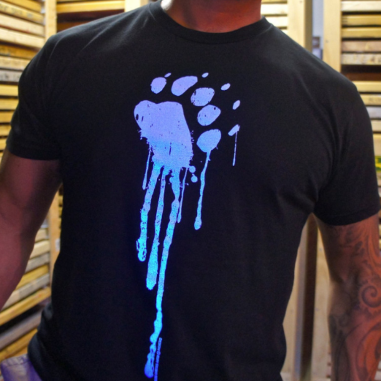 Burly Shirts Burly Shirts UV Glow Paw Black