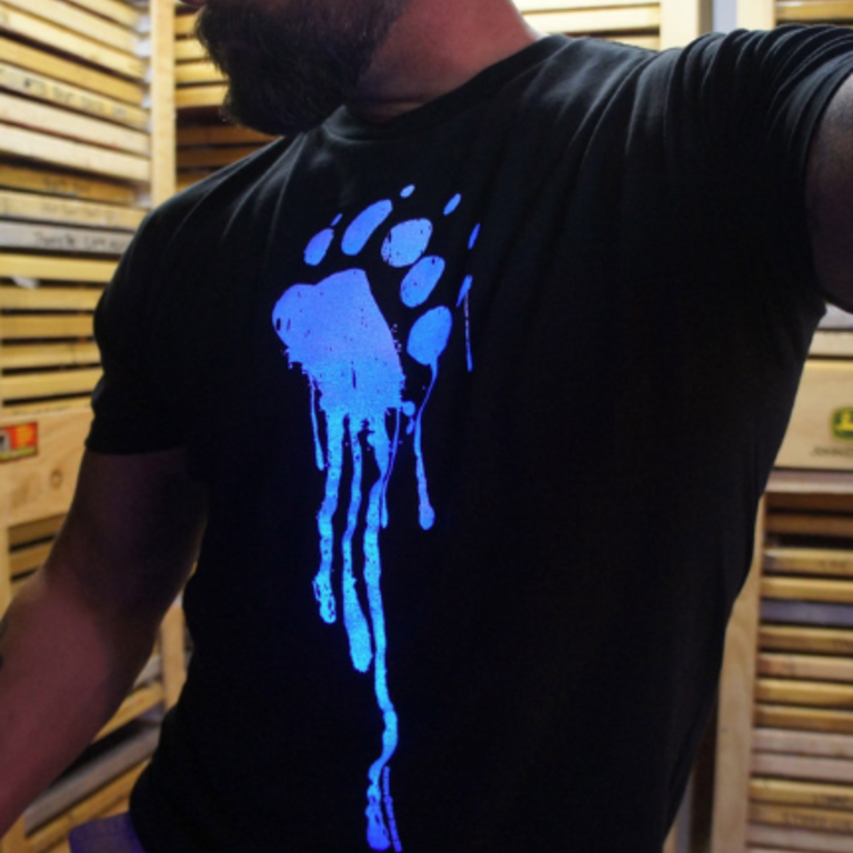 Burly Shirts Burly Shirts UV Glow Paw Black