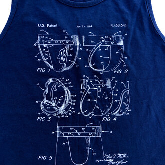 Burly Shirts Burly Shirts Jock Patent Art Tank - Navy Blue Tank