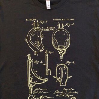 Burly Shirts Burly Shirts Urinal Patent Art Tee - Black