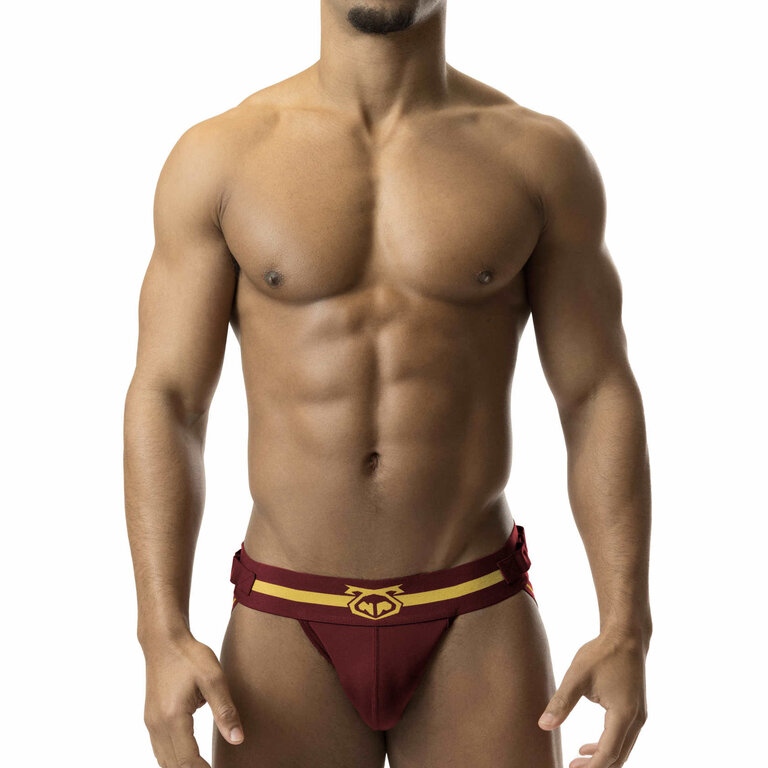 Nasty Pig Nasty Pig Varsity Jock Strap - Burgundy/Goldenrod