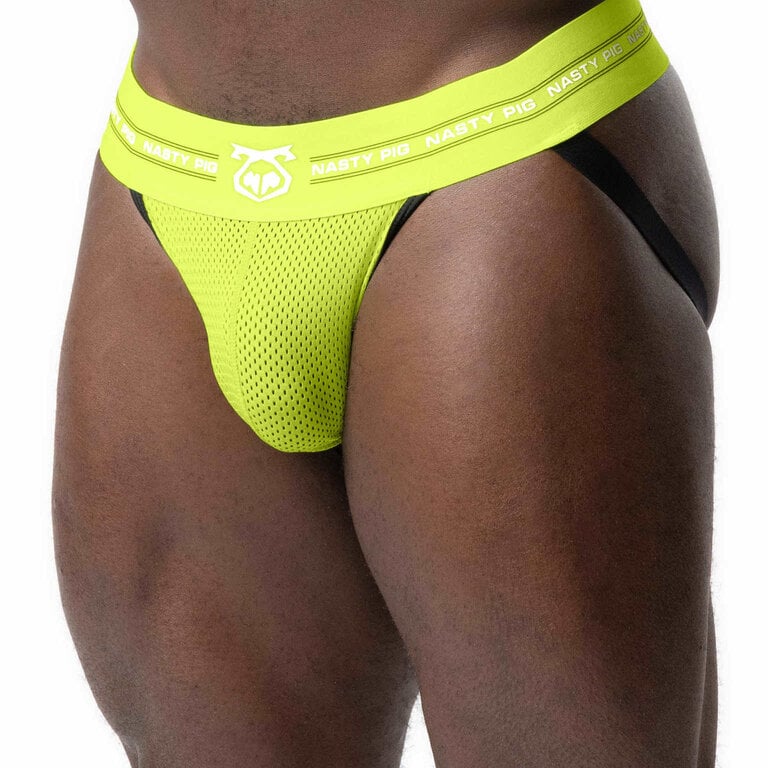 Nasty Pig Nasty Pig Core Mesh Jock Strap - Acid Lime/Black/White
