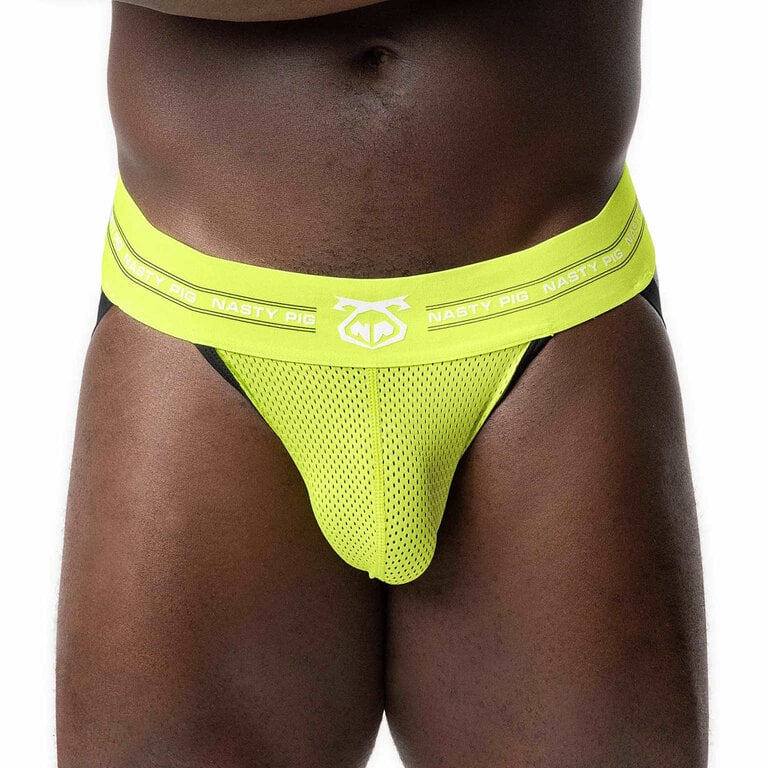 Nasty Pig Nasty Pig Core Mesh Jock Strap - Acid Lime/Black/White