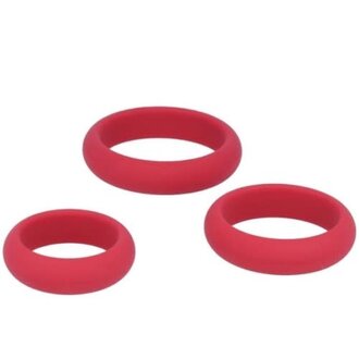 Titus Titus 3pk Silicone Cock Ring Set Red