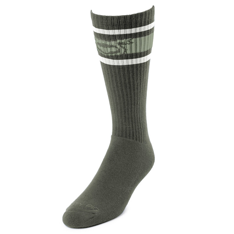 Nasty Pig Nasty Pig Hook'd Up Sport Sock 3.0 - Army Green/Hedge Green/White