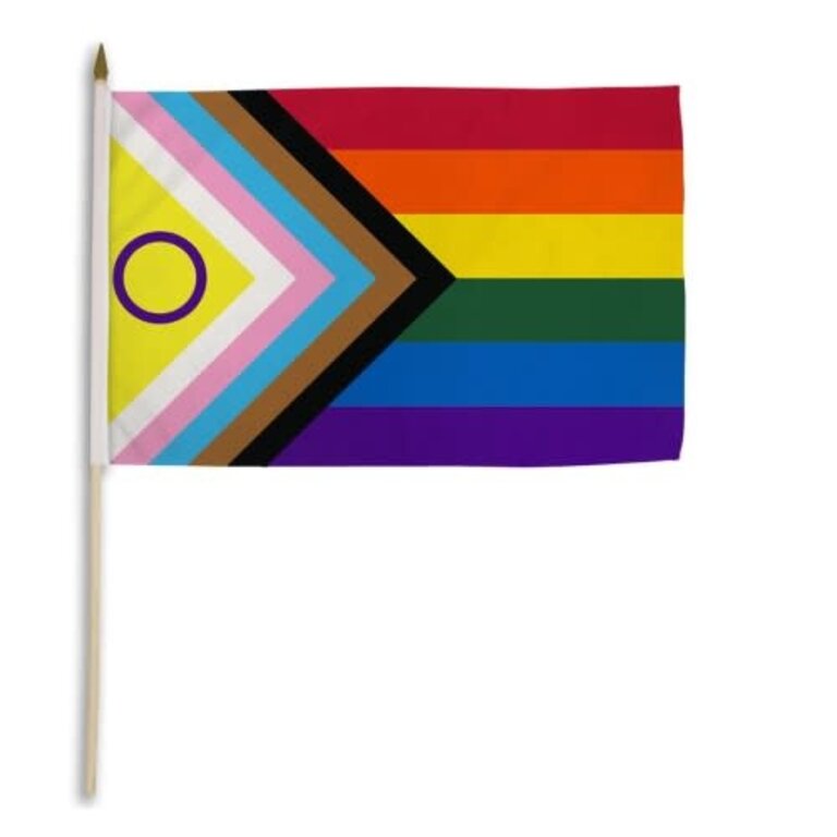 Pride not Prejudice Pride... Flag Stick Inclusive Pride 12 inches x 18 inches
