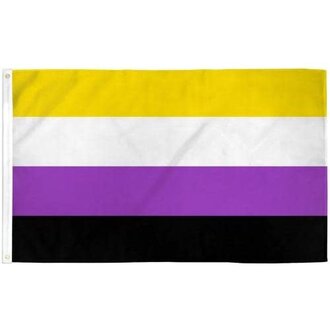 Pride not Prejudice Pride... Flag Polyester Non Binary 03' x 05"