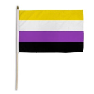 Pride not Prejudice Pride... Flag Stick Non-Binary 12" x 18"