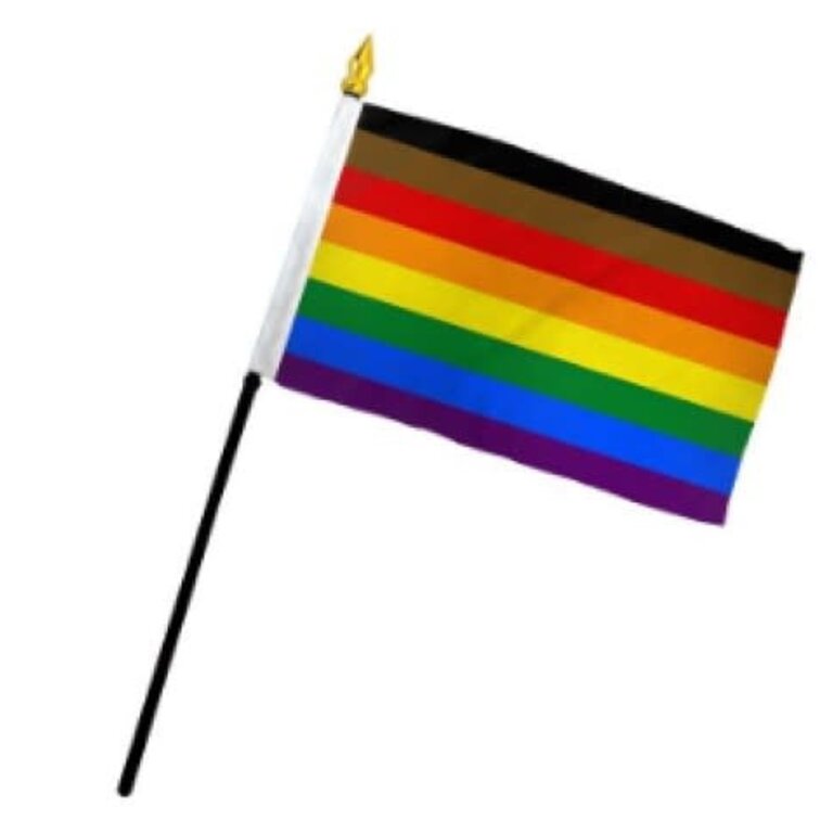 Pride not Prejudice Pride... Flag Stick Philly Rainbow Flag 4" x 6"