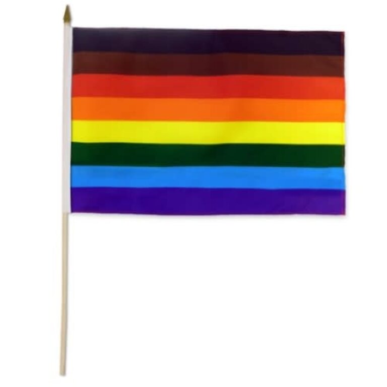 Pride not Prejudice Pride... Flag Stick Philly Rainbow Flag 12" x 18"
