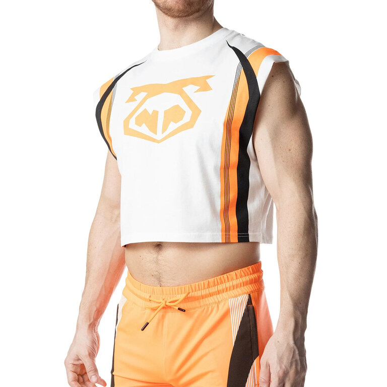 Nasty Pig Nasty Pig Hyper Crop Top - White/Vibrant Orange/Black