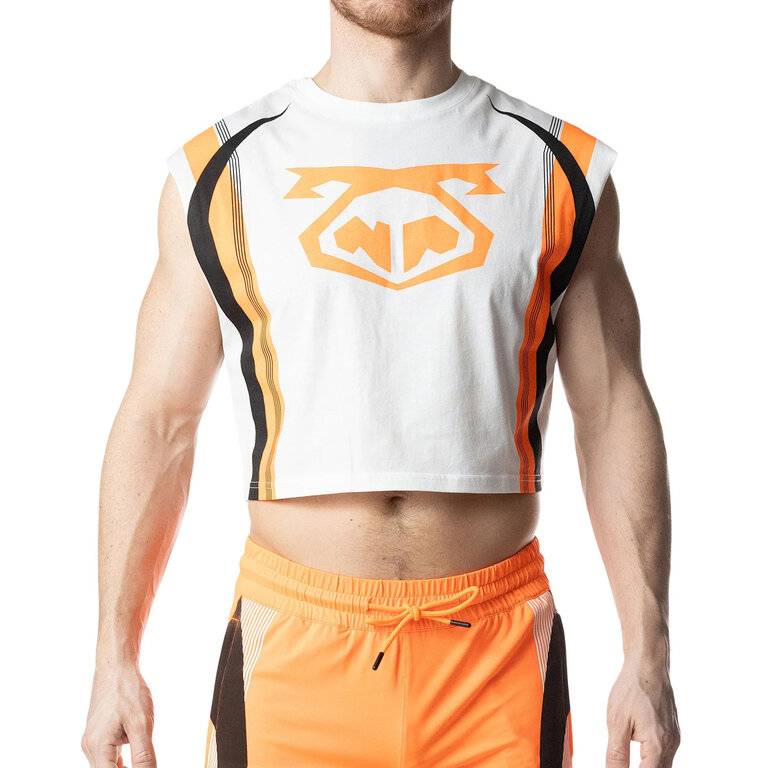 Nasty Pig Nasty Pig Hyper Crop Top - White/Vibrant Orange/Black
