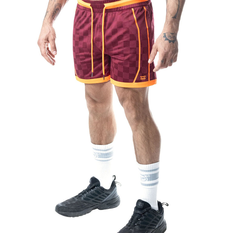 Nasty Pig Nasty Pig Rival Rugby Short - Burgundy/Vibrant Orange