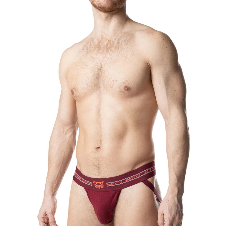 Nasty Pig Nasty Pig Core Jock Strap 3.0 - Burgundy/Vibrant Orange/White